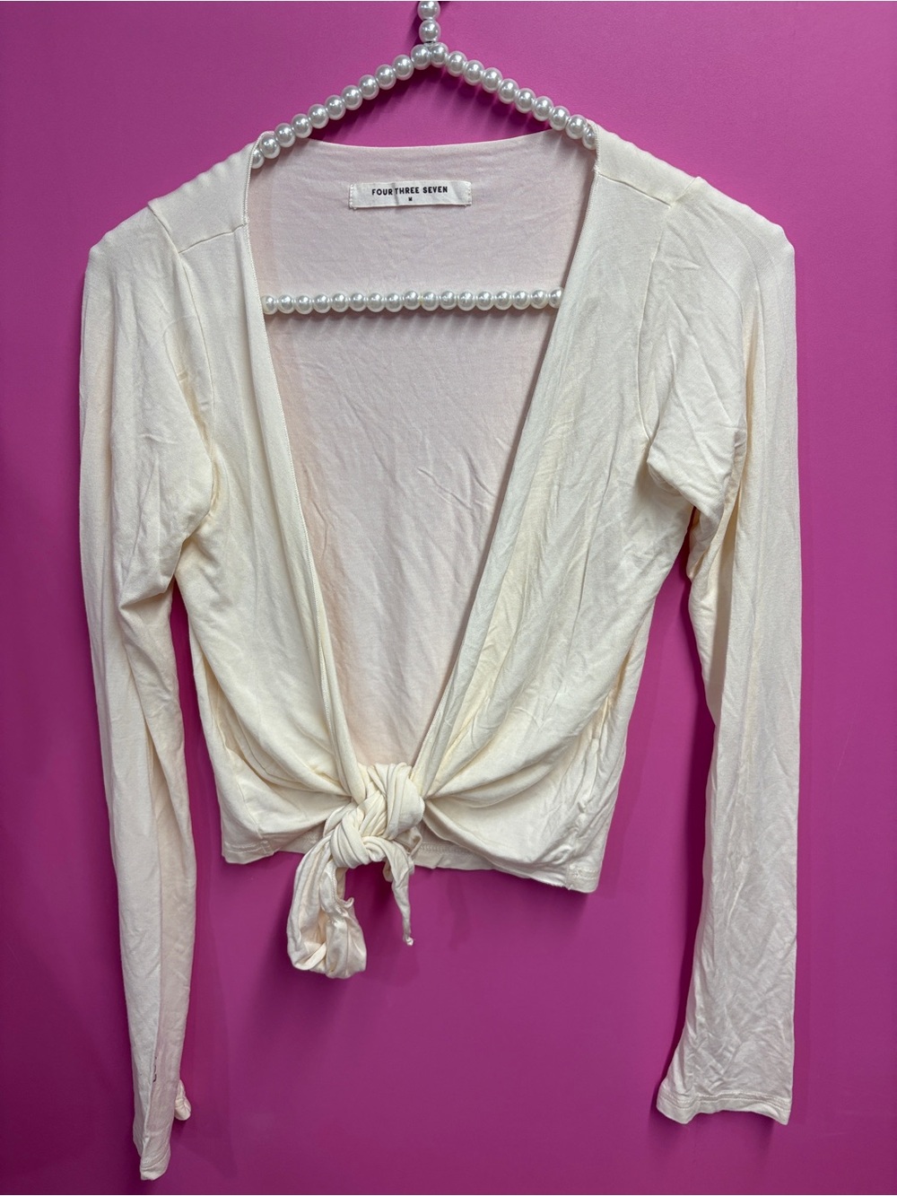 437 The Ballet Wrap Top Cream - Picture 2 of 5